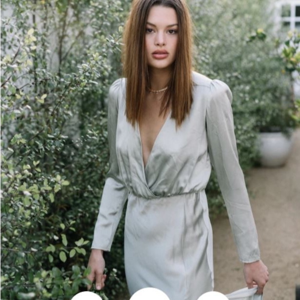 Stone Cold Fox Long Sleeve Dress in Light Gray - Picture 8 of 8